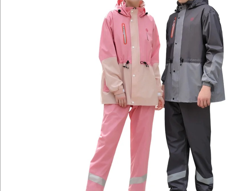 Fishing Rain Suit - เสื้อกันฝนสะท้อนแสงสำหรับขี่จักรยานกลางแจ้ง ชุดกันฝนแบบแยกชิ้นสองชั้นสำหรับผู้ชายและผู้หญิง