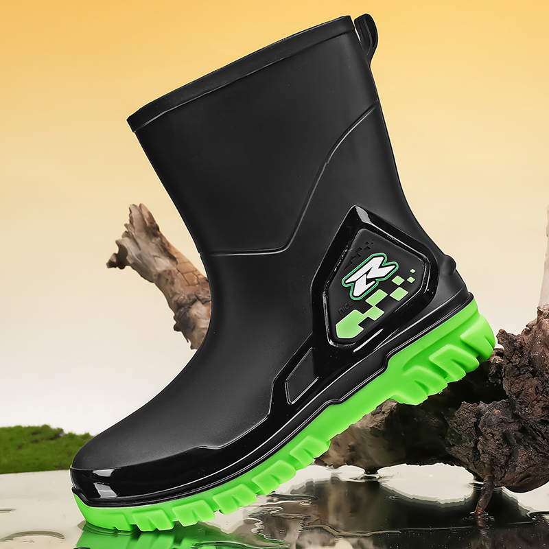 Fishing Boots - รองเท้าบูทกันฝนแบบหุ้มข้อสำหรับผู้ชาย กันน้ำ กันลื่น เหมาะสำหรับตกปลา ลุยน้ำ ใช้งานกลางแจ้ง