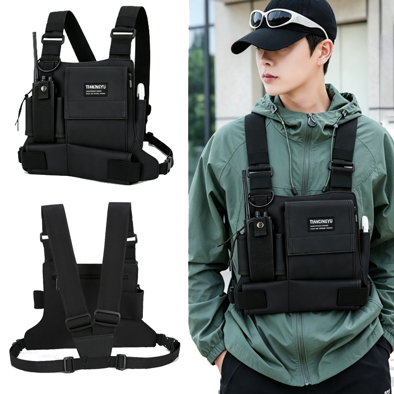 Fishing Vest - กระเป๋าคาดอกแบบใหม่ปี 2026 สำหรับทุกเพศ กระเป๋าคาดอกอเนกประสงค์สำหรับผู้ชาย กระเป๋าเป้สะพายหลังแบบเสื้อกั๊ก กระเป๋าใส่เครื่องส่งรับสัญญาณ