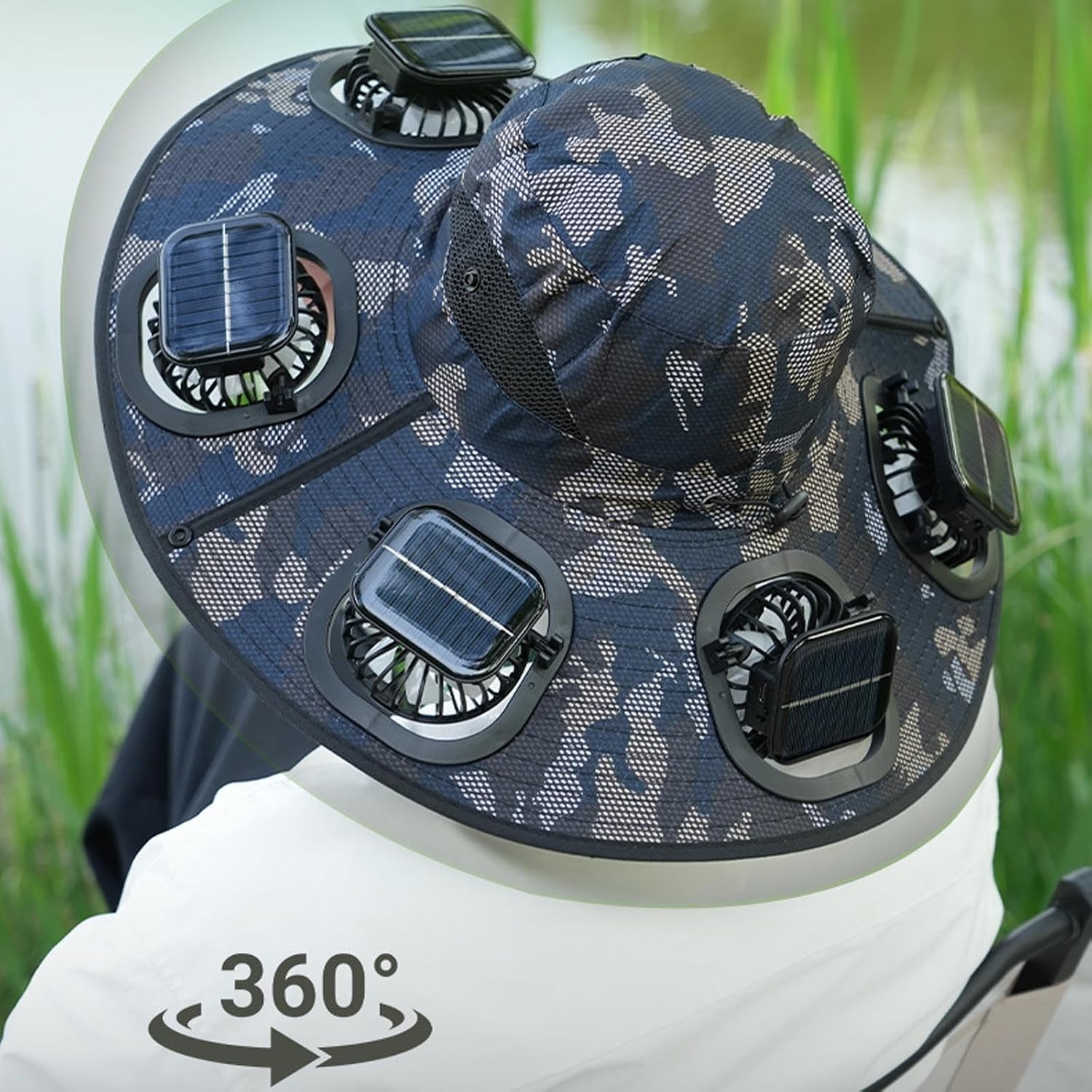 หมวกกันแดดพัดลม 6 ใบพัด รุ่น 2 - Fishing Hat บทวิจารณ์และราคา