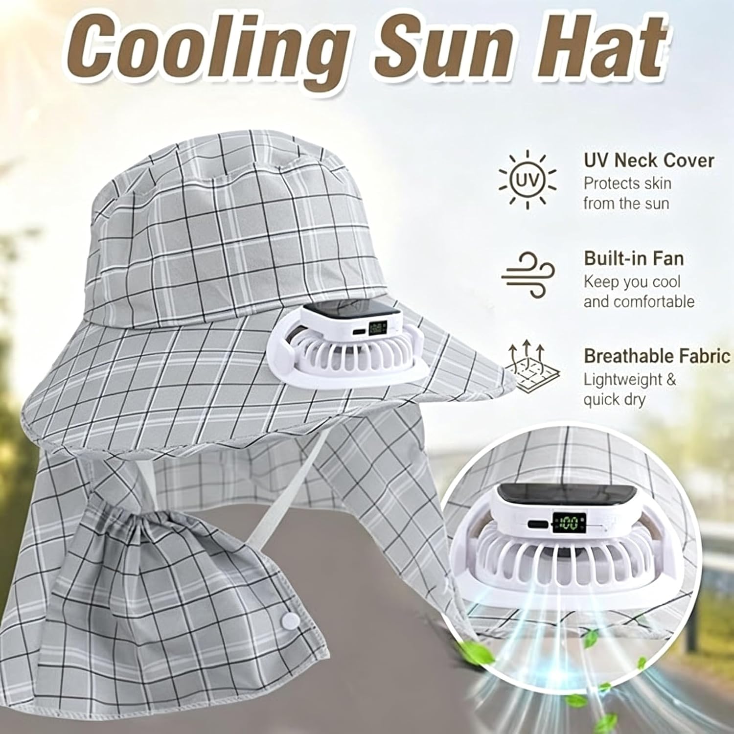 หมวกพัดลมพลังงานแสงอาทิตย์ 1 ช - Fishing Hat บทวิจารณ์และราคา