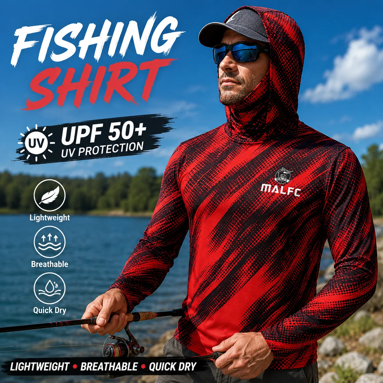 เสื้อแขนยาวสำหรับผู้ชาย ป้องกั - Fishing Mask Sun Protection บทวิจารณ์และราคา