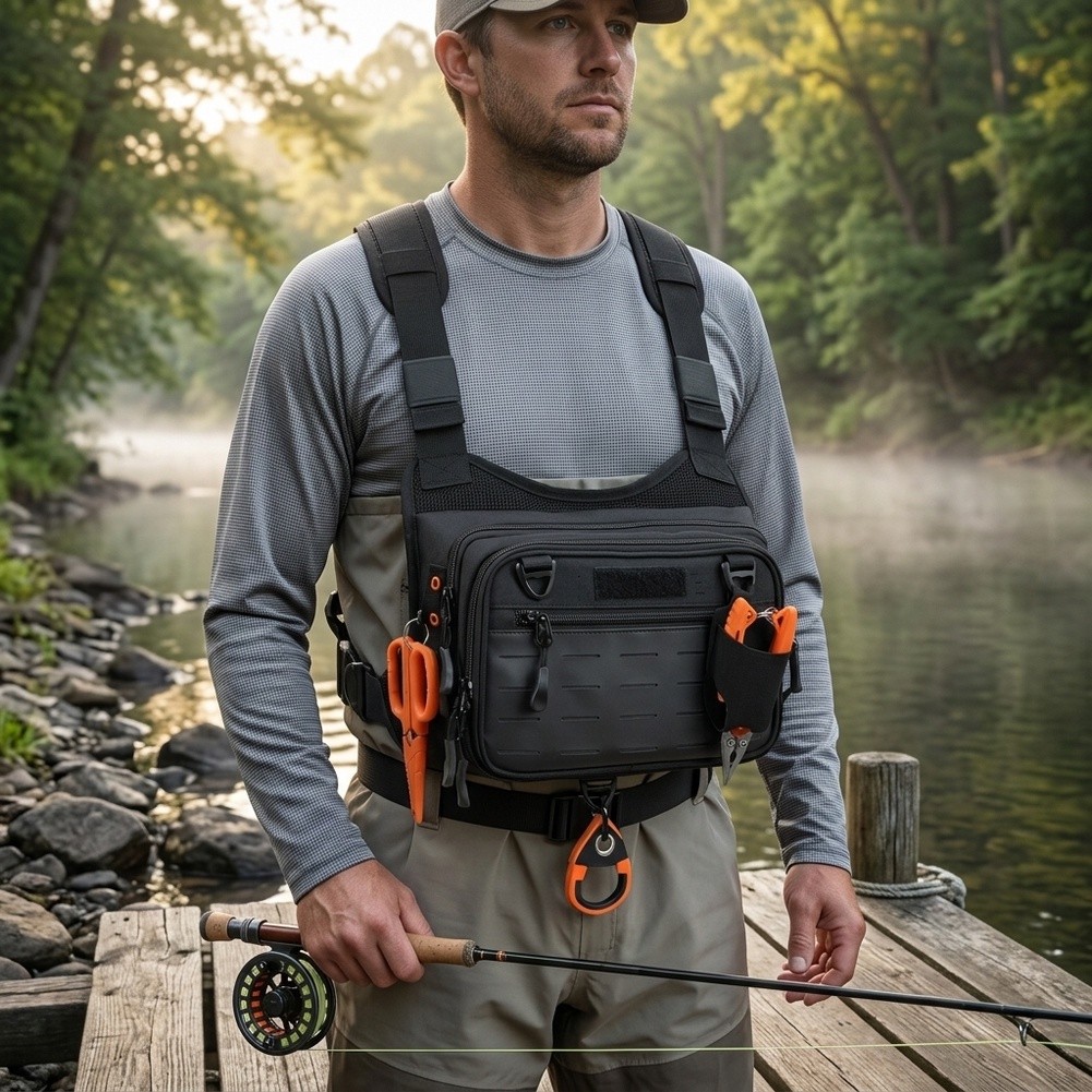 กระเป๋าสะพายอกสำหรับตกปลาแบบฟล - Fishing Vest บทวิจารณ์และราคา