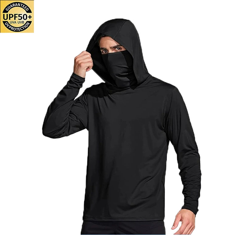 เสื้อตกปลาผู้ชายสีพื้นพร้อมฮู้ - Fishing Mask Sun Protection บทวิจารณ์และราคา