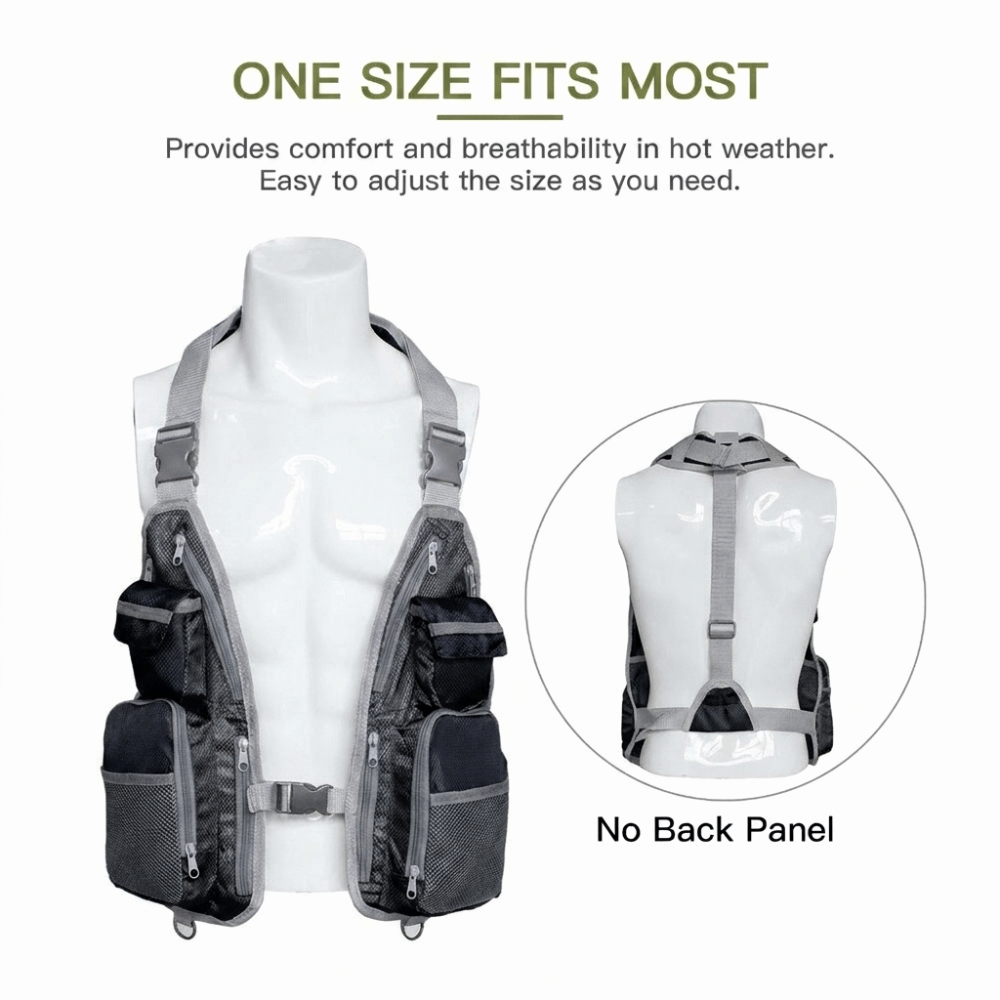 เสื้อกั๊กตกปลาแห้งเร็ว ทนทาน ม - Fishing Vest บทวิจารณ์และราคา