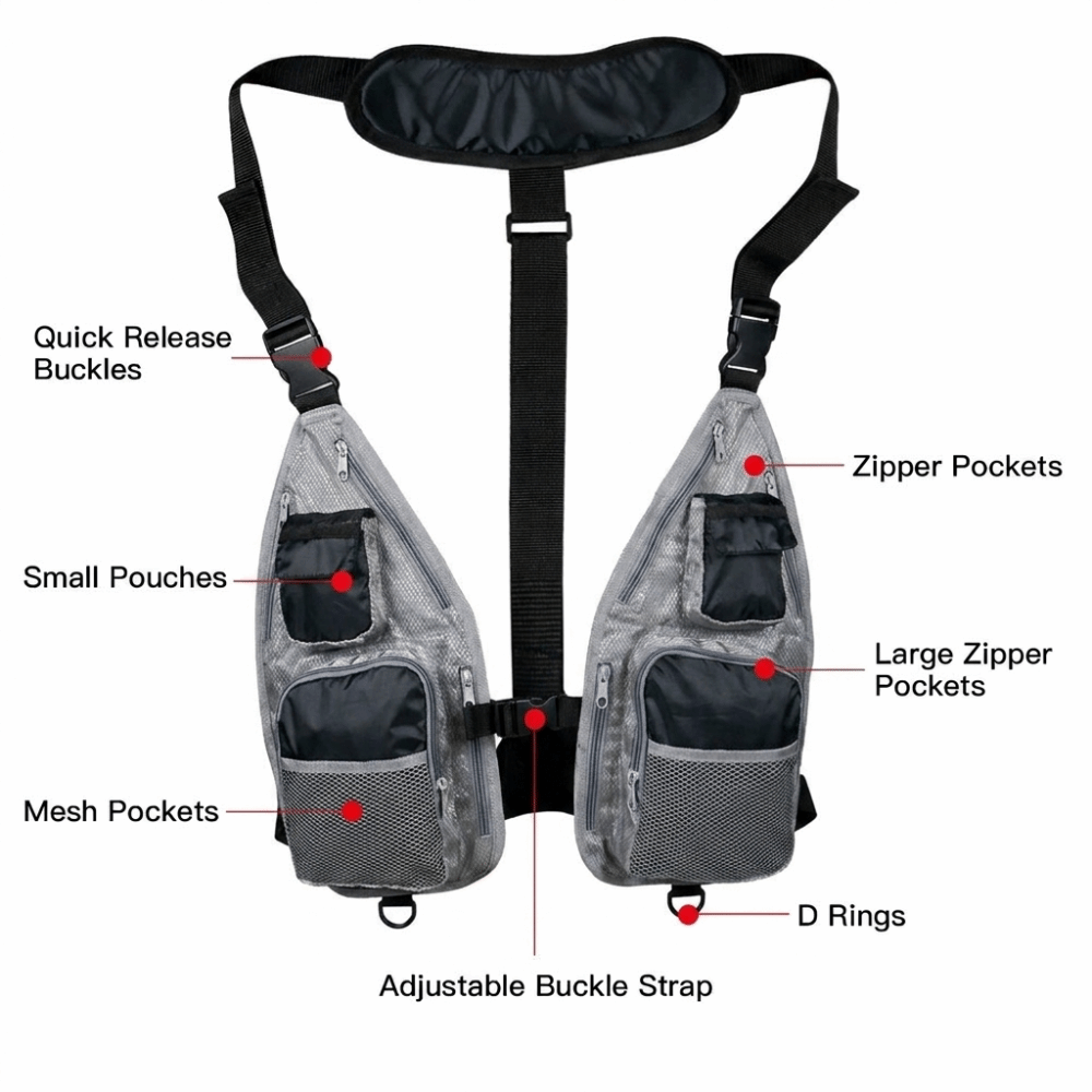 เสื้อกั๊กตกปลาแห้งเร็ว ทนทาน ม - Fishing Vest บทวิจารณ์และราคา
